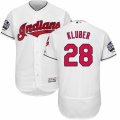 Mens Majestic Cleveland Indians #28 Corey Kluber White 2016 World Series Bound Flexbase Authentic Collection MLB Jersey