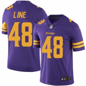 Mens Nike Minnesota Vikings #48 Zach Line Limited Purple Rush NFL Jersey