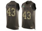 Mens Nike New York Jets #43 Julian Howsare Limited Green Salute to Service Tank Top NFL Jersey
