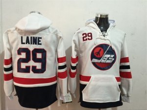 Jets #29 Patrik Laine White All Stitched Hooded Sweatshirt