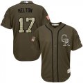 Men Colorado Rockies #17 Todd Helton Green Salute to Service Stitched Baseball Jersey