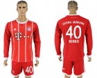 2017-18 Bayern Munich 40 EBNKO Home Long Sleeve Soccer Jersey