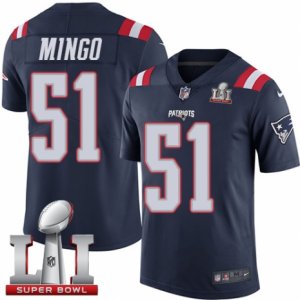 Mens Nike New England Patriots #51 Barkevious Mingo Limited Navy Blue Rush Super Bowl LI 51 NFL Jersey