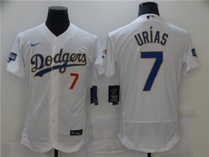 Dodgers #7 Julio Urias White Nike 2021 Gold Program Flexbase Jersey