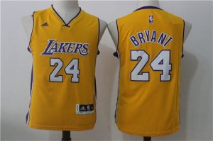 Lakers #24 Kobe Bryant Yellow Youth Swingman Jersey