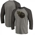 Tennessee Titans NFL Pro Line by Fanatics Branded Black Gray Tri Blend 34-Sleeve T-Shirt