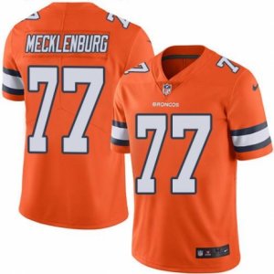 Nike Denver Broncos #77 Karl Mecklenburg Orange Men\'s Stitched NFL Limited Rush Jersey
