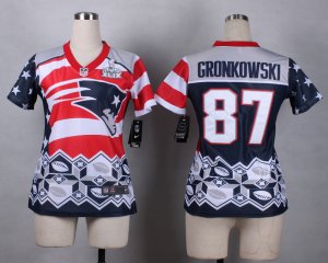 2015 Super Bowl XLIX Women Nike New England Patriots #87 Gronkowski Jerseys(Style Noble Fashion)