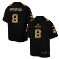 Mens Nike Minnesota Vikings #8 Sam Bradford Elite Black Pro Line Gold Collection NFL Jersey