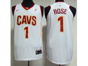Men Nike Cleveland Cavaliers #1 Derrick Rose White Stitched NBA Swingman Jersey