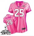 Nike Seattle Seahawks #25 Richard Sherman Pink Super Bowl XLVIII Women Be Luv'd Stitched NFL New Elite Jersey