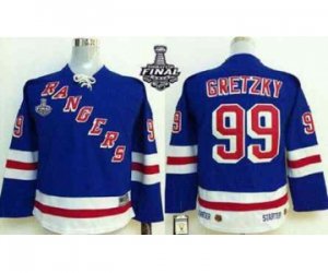 Youth nhl jerseys new york rangers #99 gretzky blue[2014 stanley cup]