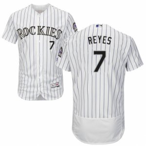 Men\'s Majestic Colorado Rockies #7 Jose Reyes White Flexbase Authentic Collection MLB Jersey