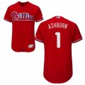 Men's Majestic Philadelphia Phillies #1 Richie Ashburn Red Flexbase Authentic Collection MLB Jersey