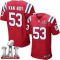 Mens Nike New England Patriots #53 Kyle Van Noy Elite Red Alternate Super Bowl LI 51 NFL Jersey