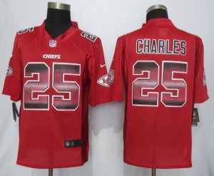 2015 New Nike Kansas City Chiefs #25 Charles Red Strobe Jerseys(Limited)