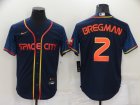 Astros #2 Alex Bregman Navy Nike 2022 City Connect Cool Base Jersey