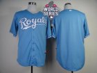 Kansas City Royals Blank Light Blue Cool Base W 2015 World Series Patch Stitched MLB Jersey