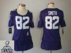2013 Super Bowl XLVII Women NEW NFL Baltimore Ravens #82 Torrey Smith Elite breast Cancer Awareness Purple Jerseys