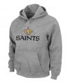 New Orleans Saints Authentic Logo Pullover Hoodie Grey