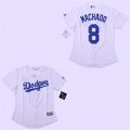 Dodgers #8 Manny Machado White Women Cool Base Jersey