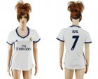 Womens Real Madrid #7 Rual Home Soccer Club Jersey