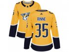 Women Adidas Nashville Predators #35 Pekka Rinne Yellow Home Authentic Stitched NHL Jersey