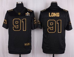 Nike St. Louis Rams #91 Chris Long Black Pro Line Gold Collection Jersey(Elite)