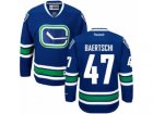 Mens Reebok Vancouver Canucks #47 Sven Baertschi Authentic Royal Blue Third NHL Jersey
