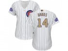 Womens Chicago Cubs #14 Ernie Banks White(Blue Strip) 2017 Gold Program Cool Base Stitched MLB Jersey