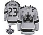 nhl jerseys los angeles kings #23 brown grey-black[stadium][2014 stanley cup][patch C]