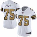 Women's Nike New Orleans Saints #75 Andrus Peat Limited White Rush NFL Jersey