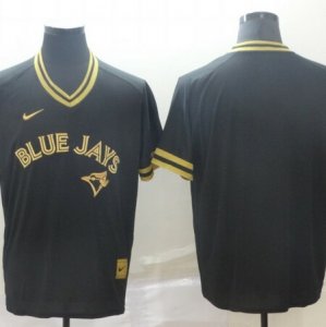 Blue Jays Blank Black Gold Nike Cooperstown Collection Legend V Neck Jersey