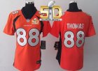 Women Nike Broncos #88 Demaryius Thomas Orange Team Color Super Bowl 50 Stitched Jersey