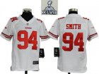 2013 Super Bowl XLVII Youth NEW NFL San Francisco 49ers 94 Justin Smith White Jerseys