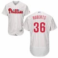 Men's Majestic Philadelphia Phillies #36 Robin Roberts White Red Strip Flexbase Authentic Collection MLB Jersey