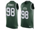 Mens Nike New York Jets #98 Mike Pennel Limited Green Player Name & Number Tank Top NFL Jersey