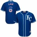 Men's Majestic Kansas City Royals #6 Lorenzo Cain Replica Royal Blue USA Flag Fashion MLB Jersey
