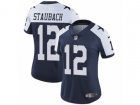 Women Nike Dallas Cowboys #12 Roger Staubach Vapor Untouchable Limited Navy Blue Throwback Alternate NFL Jersey