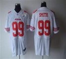 Nike 49ers #99 Aldon Smith White With Hall of Fame 50th Patch NFL Elite Jersey