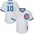 Mens Majestic Chicago Cubs #10 Ron Santo Replica White Home Cooperstown MLB Jersey