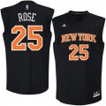 Knicks #25 Derrick Rose Black Fashion Replica Jersey
