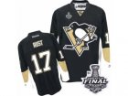 Mens Reebok Pittsburgh Penguins #17 Bryan Rust Authentic Black Home 2017 Stanley Cup Final NHL Jersey