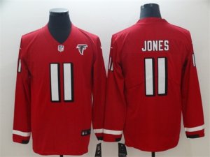 Nike Faclons #11 Julio Jones Red Therma Long Sleeve Jersey