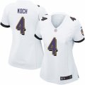 Women Nike Baltimore Ravens #4 Sam Koch White NFL Jersey
