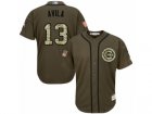 Youth Majestic Chicago Cubs #13 Alex Avila Authentic Green Salute to Service MLB Jersey