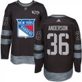 New York Rangers #36 Glenn Anderson Black 1917-2017 100th Anniversary Stitched NHL Jersey