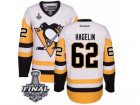 Mens Reebok Pittsburgh Penguins #62 Carl Hagelin Premier White Away 2017 Stanley Cup Final NHL Jersey