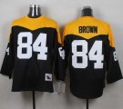 Mitchell And Ness 1967 Pittsburgh Steelers #84 Antonio Brown Black Yelllow Throwback Men Stitched NFL Jersey