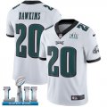 Youth Nike Eagles #20 Brian Dawkins White 2018 Super Bowl LII Vapor Untouchable Player Limited Jersey